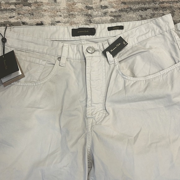 Massimo Dutti TAPERED FIT %100 Algodon Cotton TROUSERS Size 30 light gray - Picture 4 of 7